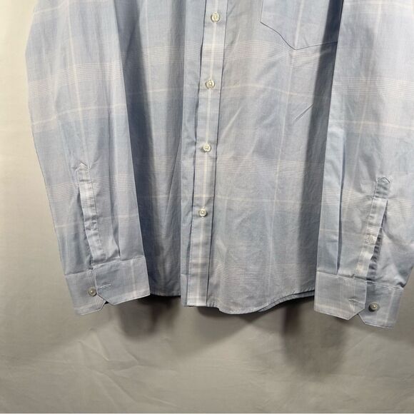 Apt. 9 Light Blue Plaid Flex Long Sleeve Button-Up Shirt 0699 - Picture 3 of 6